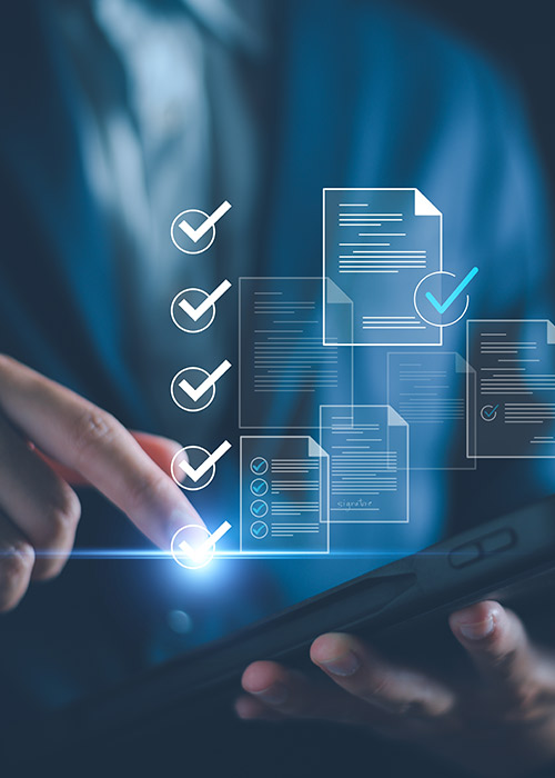 man completing tasks online using his phone